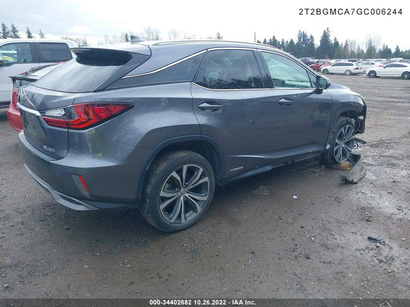 2016 Lexus RX 450h | 3.5L V6 Hybrid AWD | VIN: 2T2BGMCA7GC006244