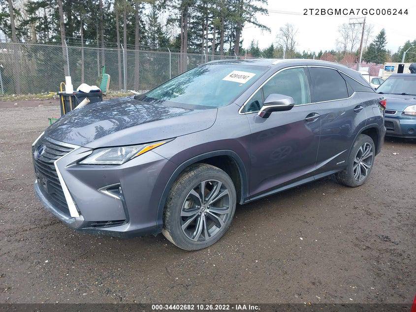 2016 Lexus RX 450h | 3.5L V6 Hybrid AWD | VIN: 2T2BGMCA7GC006244