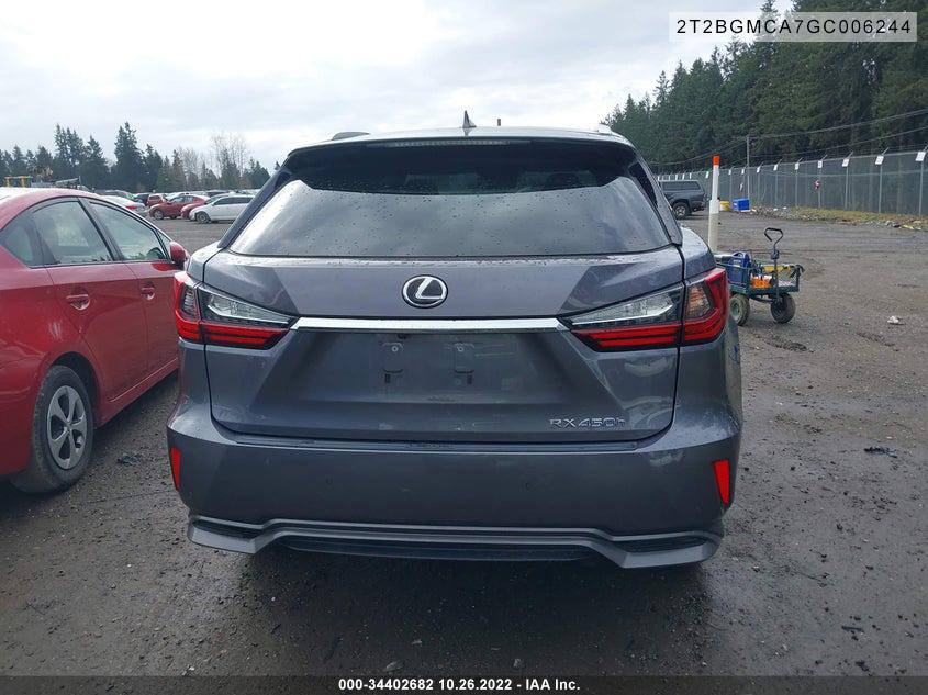 2016 Lexus RX 450h | 3.5L V6 Hybrid AWD | VIN: 2T2BGMCA7GC006244