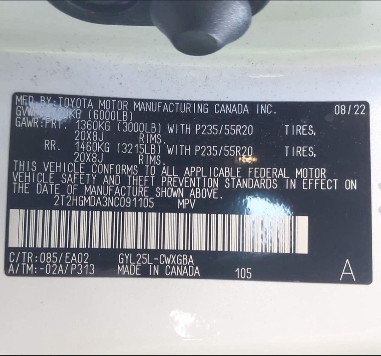 Lexus RX 450h 2022 White AWD Hybrid SUV – VIN: 2T2HGMDA3NC091105