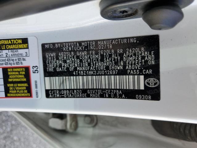2018 Toyota Camry XSE V6 VIN: 4T1BZ1HK2JU012697