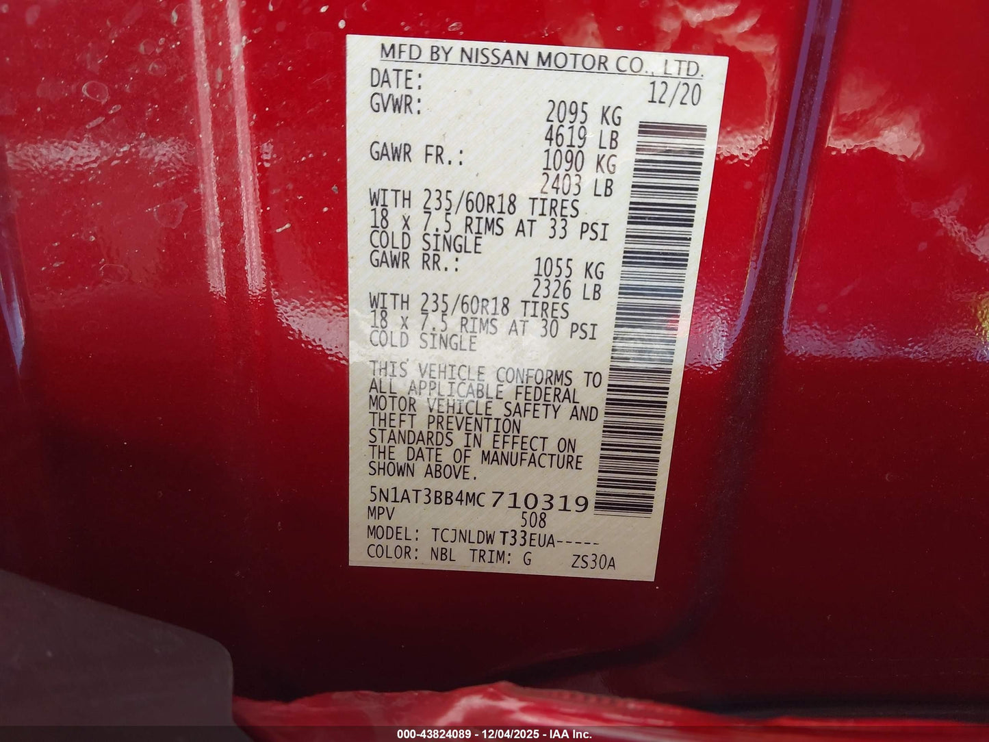 Nissan Rogue SV 2021 Maroon – 2.5L Intelligent AWD SUV | VIN: 5N1AT3BB4MC710319