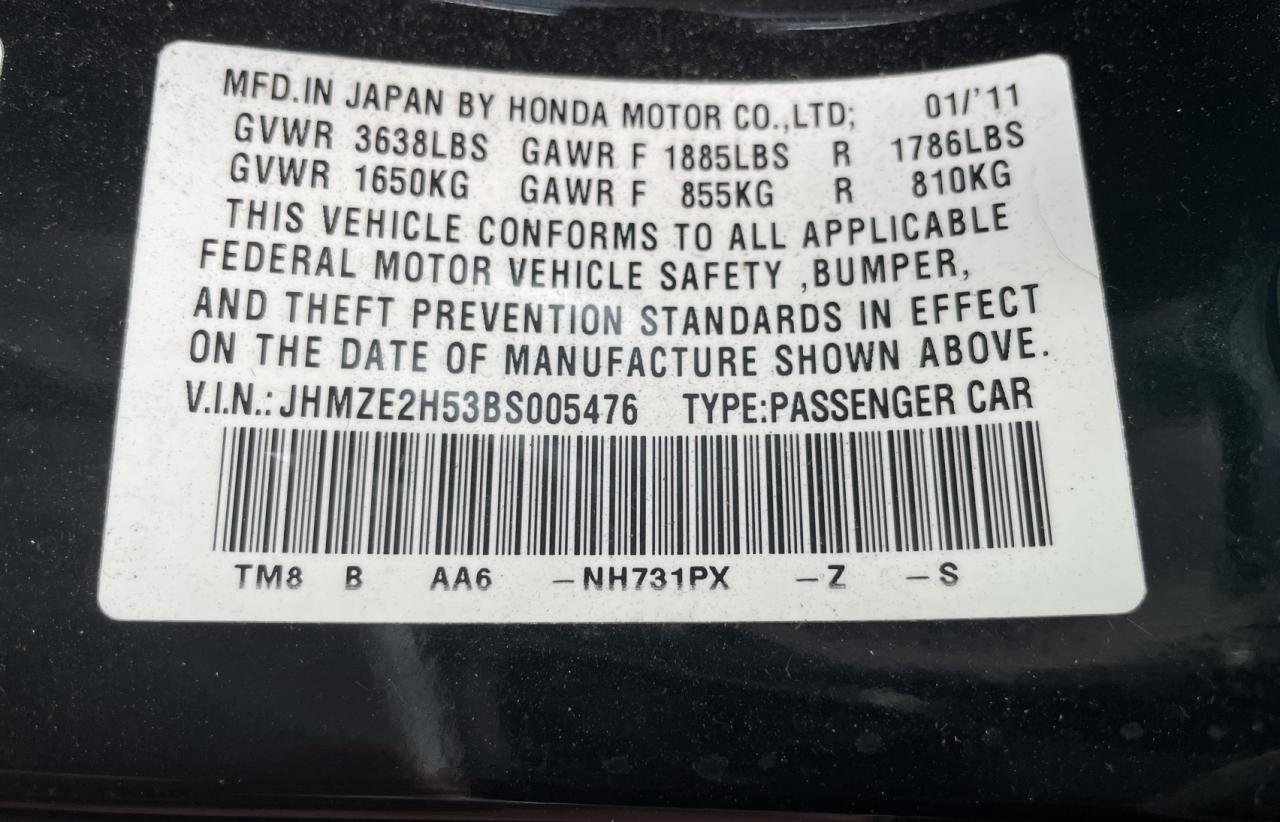 2011 HONDA INSIGHT LX - JHMZE2H53BS005476