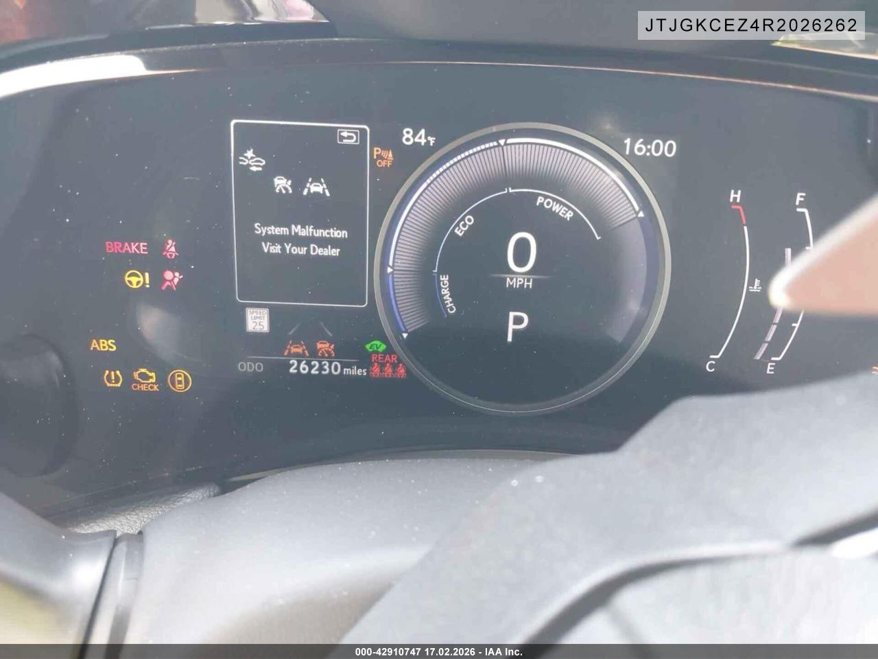 2024 Lexus NX 350h Premium – IAAI Auction History – VIN JTJGKCEZ4R2026262