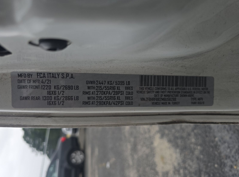 Ram ProMaster City Cargo Van 2021 Tradesman SLT – 2.4L FWD Automatic | VIN: ZFBHRFBB2M6U56288