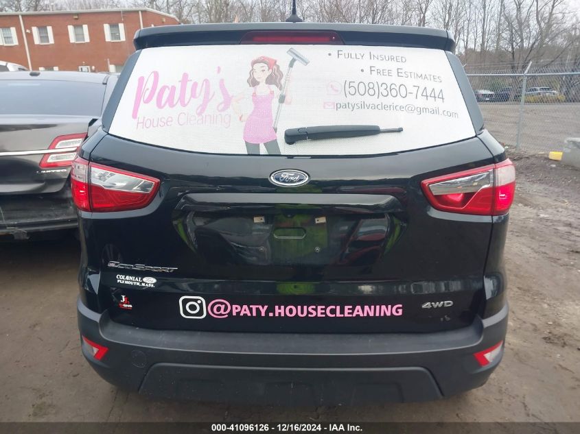 Ford EcoSport S 2021 AWD 2.0L – Low Miles Salvage SUV | VIN: MAJ6S3FLXMC401881