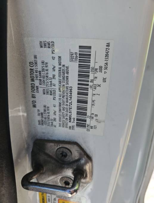 2020 FORD FORD TRANSIT CONNECT XL VIN NM0LS7E72L1454963