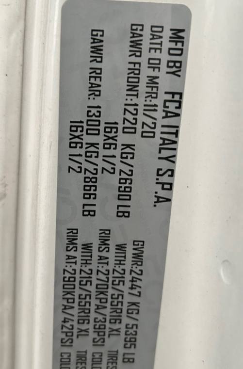2021 RAM PROMASTER CITY VIN ZFBHRFAB3M6T49168