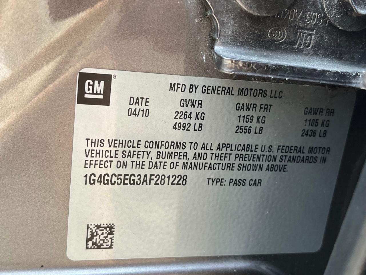 2010 BUICK LACROSSE C - 1G4GC5EG3AF281228