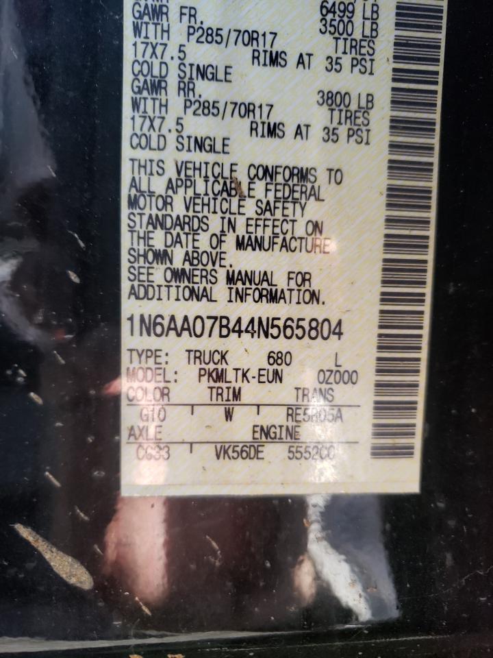 2004 NISSAN TITAN XE - 1N6AA07B44N565804