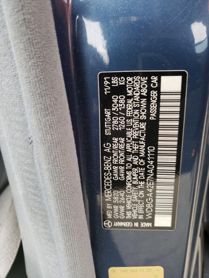 1992 MERCEDES-BENZ 400 SE - WDBGA42E7NA041110 — photo 12