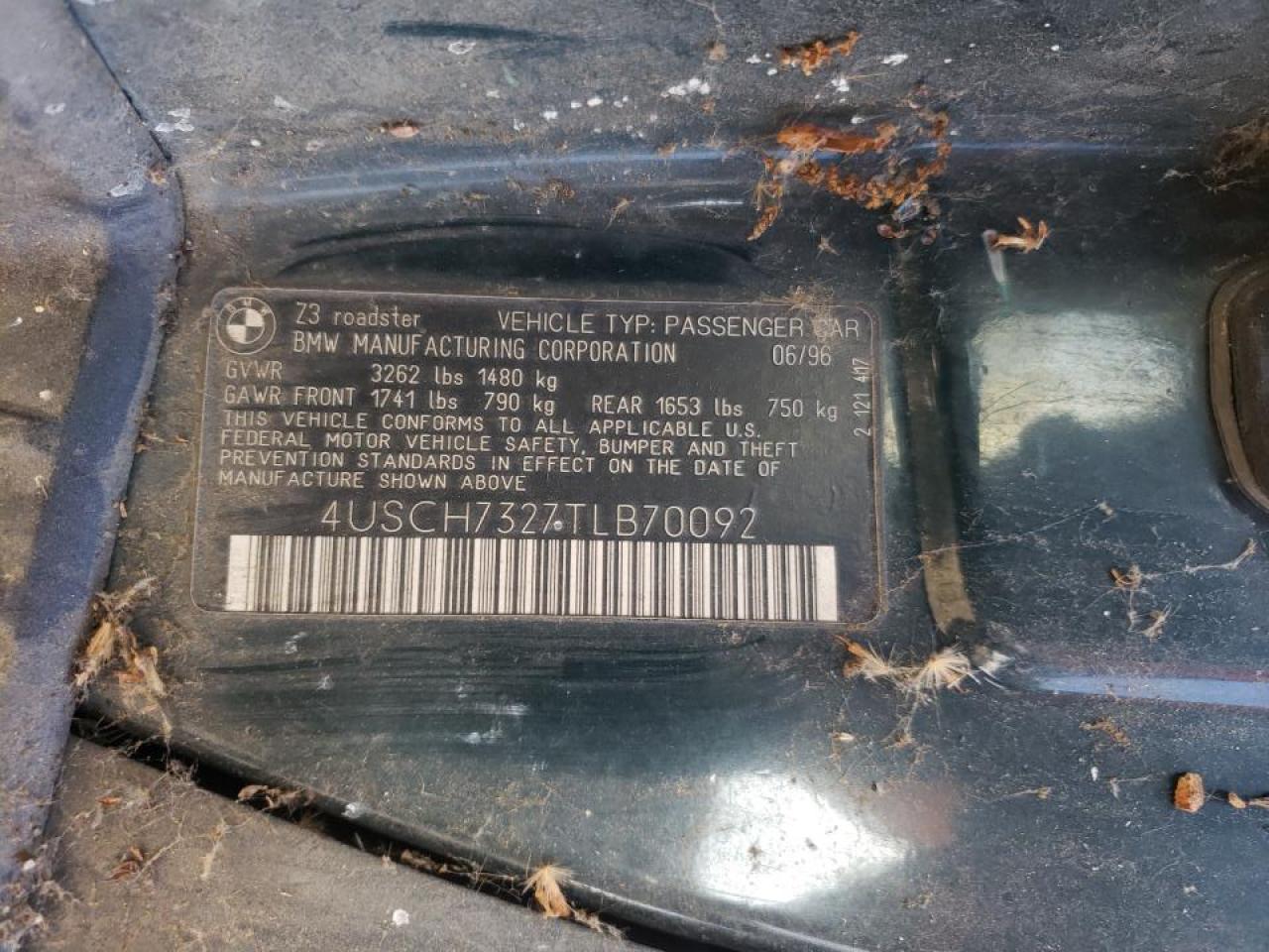 1996 BMW Z3 1.9 - 4USCH7327TLB70092 — photo 10