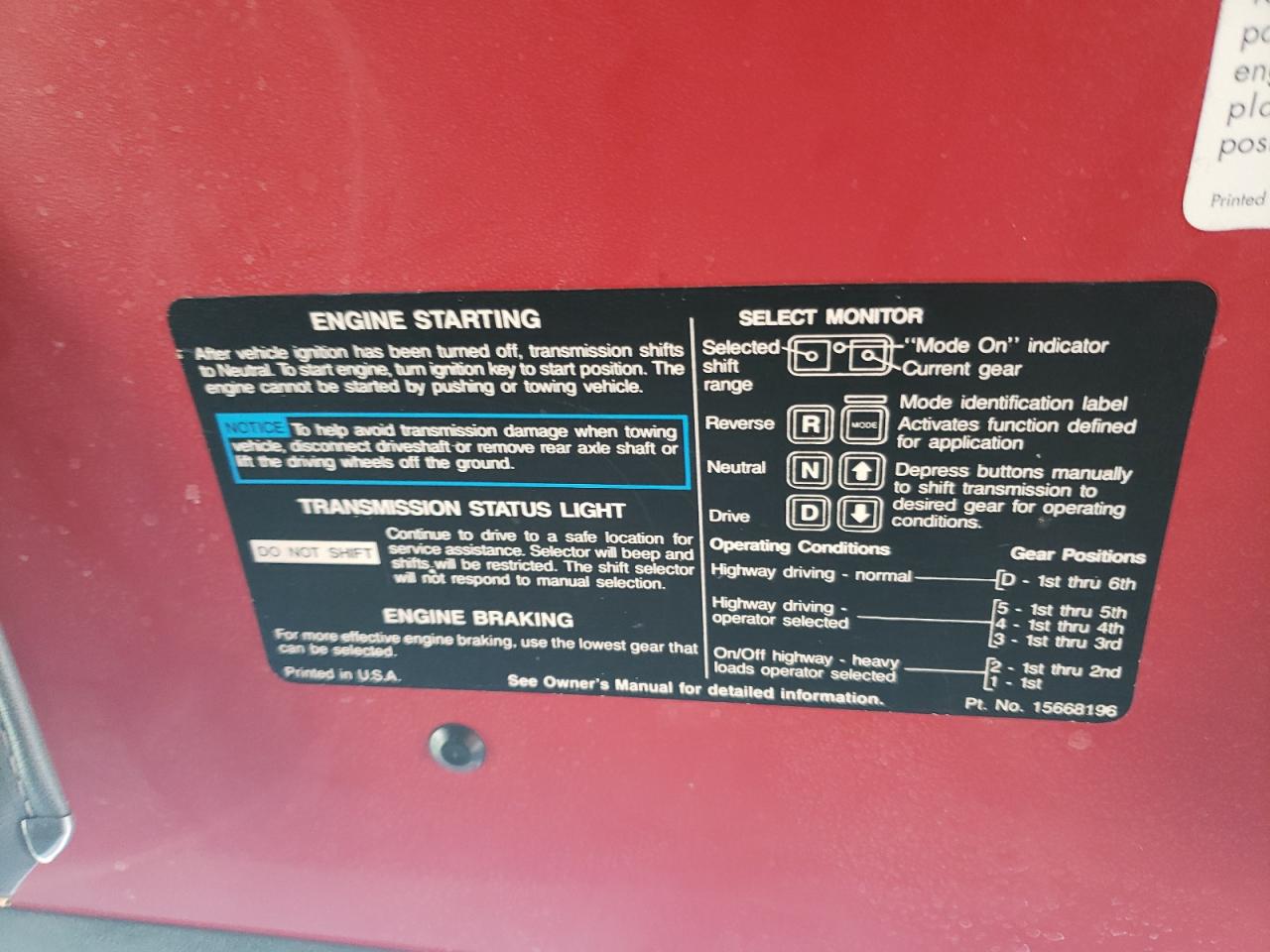 1996 CHEVROLET KODIAK C7H - 1GBM7H1J8TJ105150 — photo 6