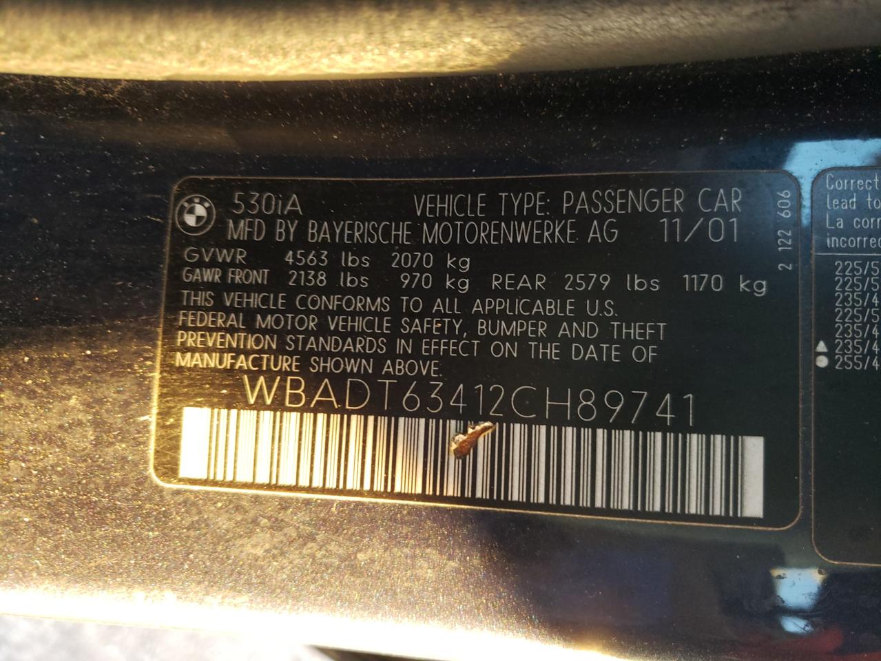 2002 BMW 530 I AUTO - WBADT63412CH89741 — photo 10