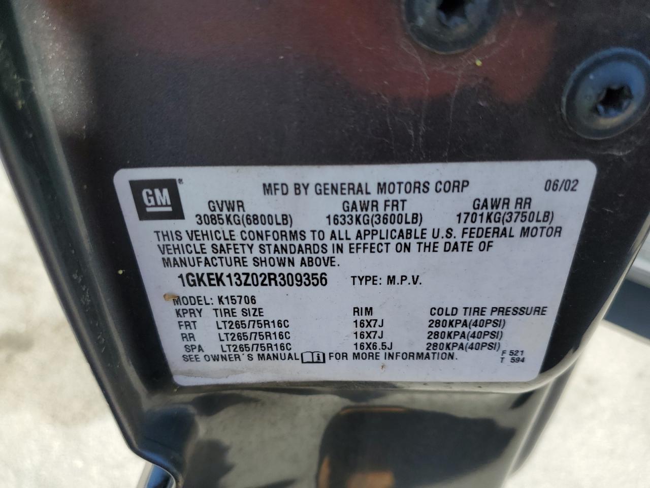 2002 GMC YUKON - 1GKEK13Z02R309356 — photo 12