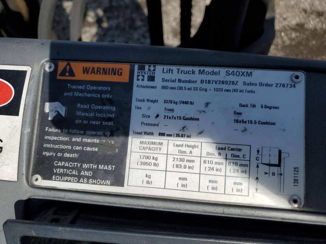 2002 HYST FORKLIFT - D187V26926Z — photo 8