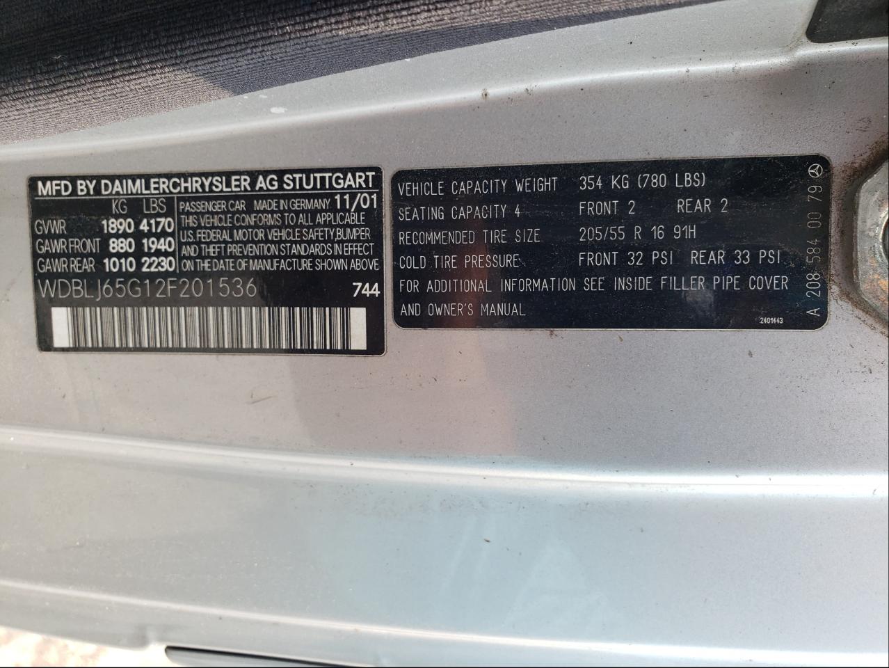 2002 MERCEDES-BENZ CLK 320 - WDBLJ65G12F201536 — photo 10