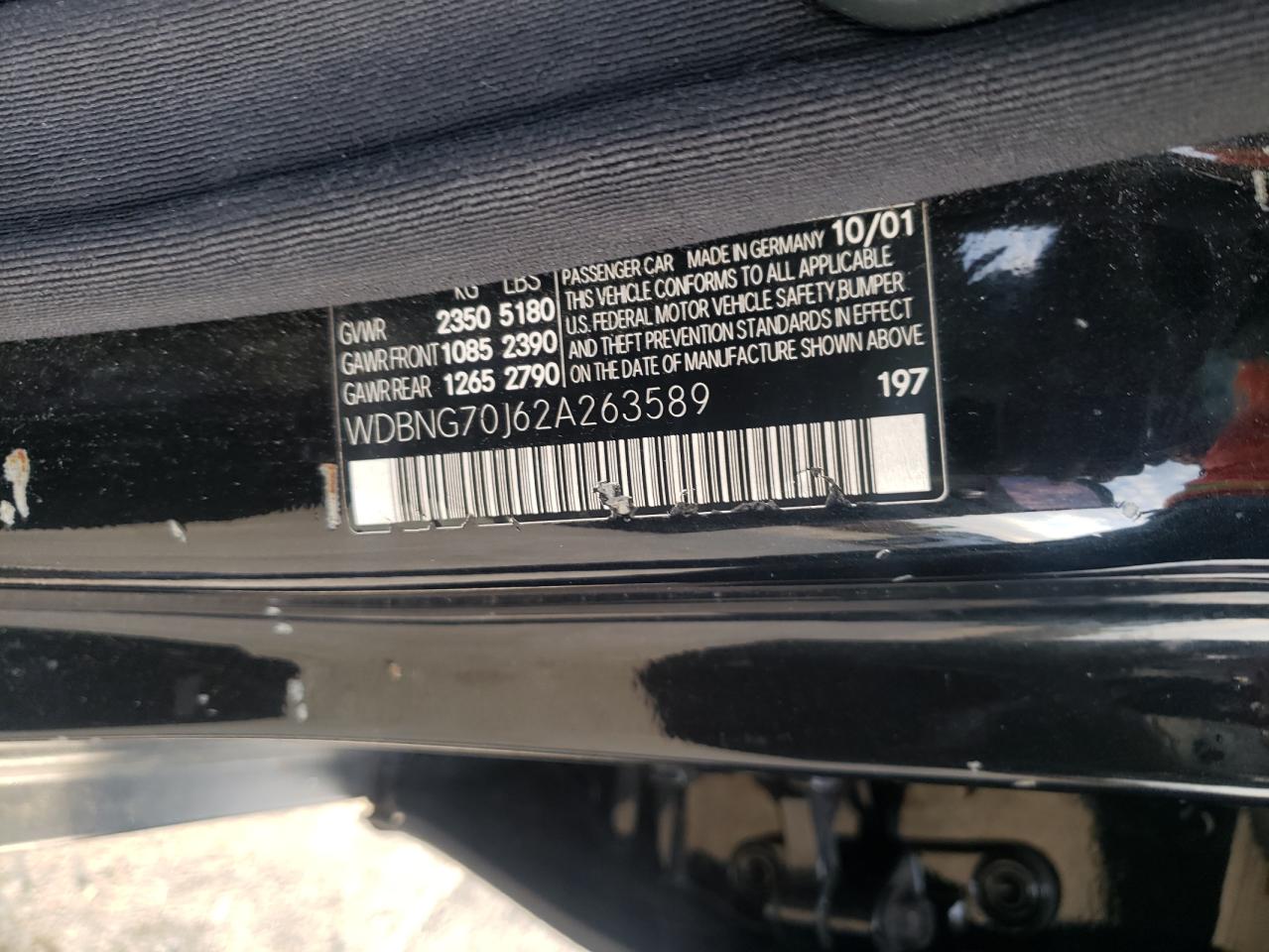 2002 MERCEDES-BENZ S 430 - WDBNG70J62A263589 — photo 10
