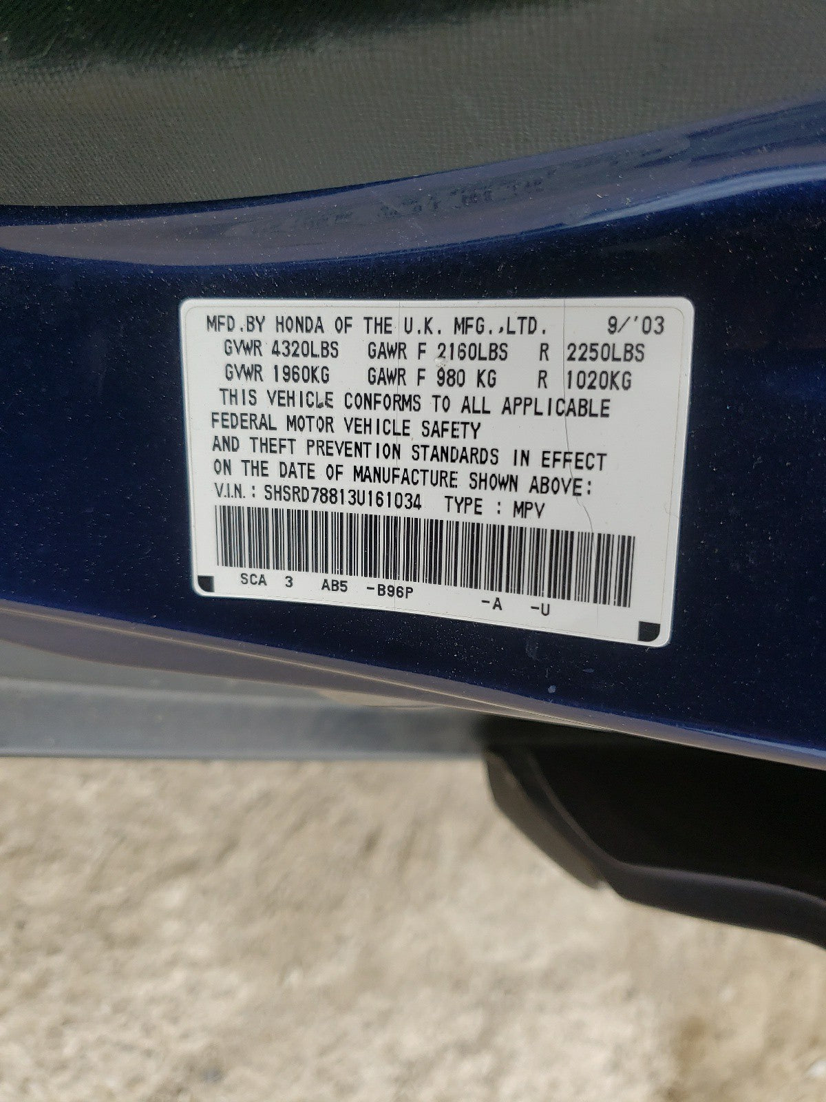 2003 HONDA CR-V EX - SHSRD78813U161034 — photo 10