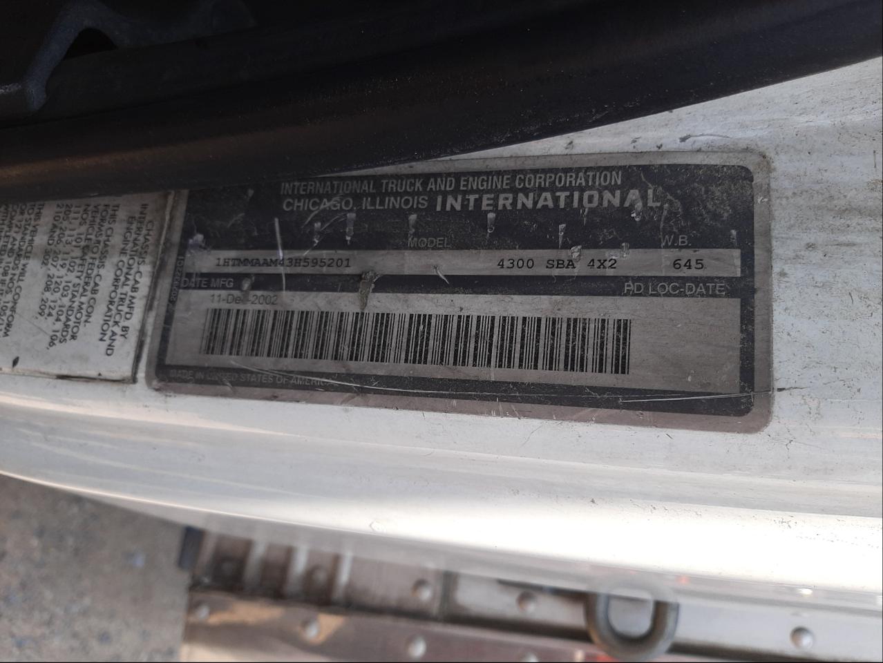 2003 INTERNATIONAL 4000 4300 - 1HTMMAAM43H595201 — photo 9