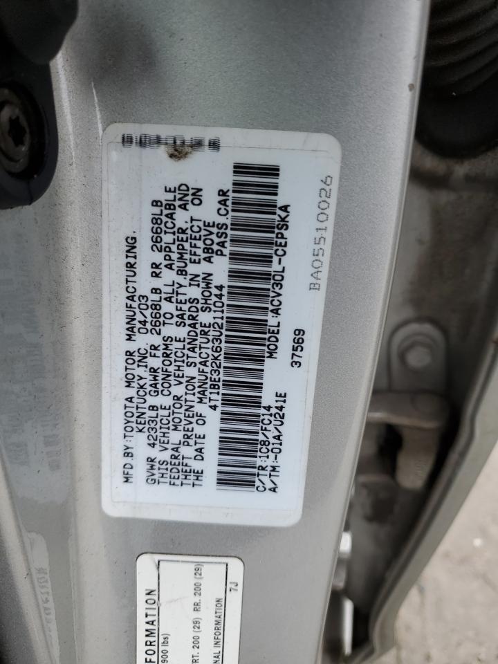 2003 TOYOTA CAMRY LE - 4T1BE32K63U211044 — photo 12