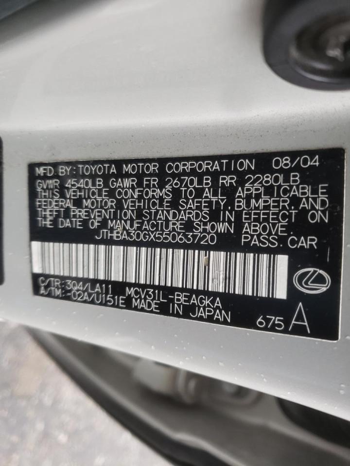 2005 LEXUS ES 330 - JTHBA30GX55063720 — photo 10