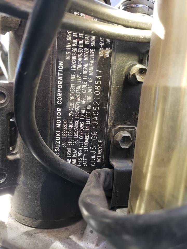 2005 SUZUKI GSX-R750 K - JS1GR7JA052108547 — photo 10