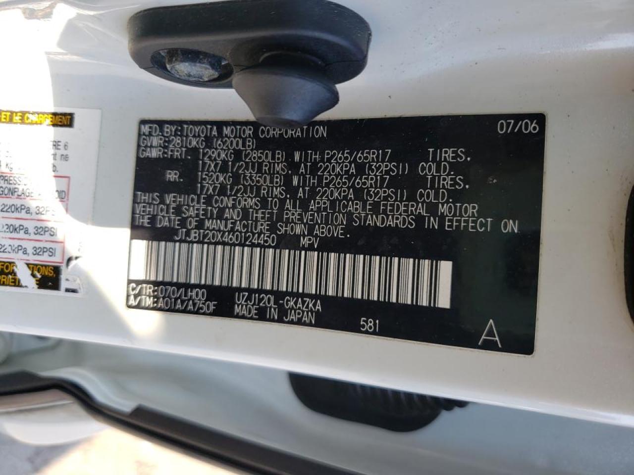 2006 LEXUS GX 470 - JTJBT20X460124450 — photo 9