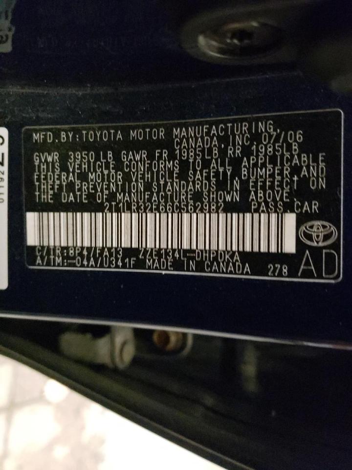 2006 TOYOTA COROLLA MA - 2T1LR32E66C562982 — photo 10