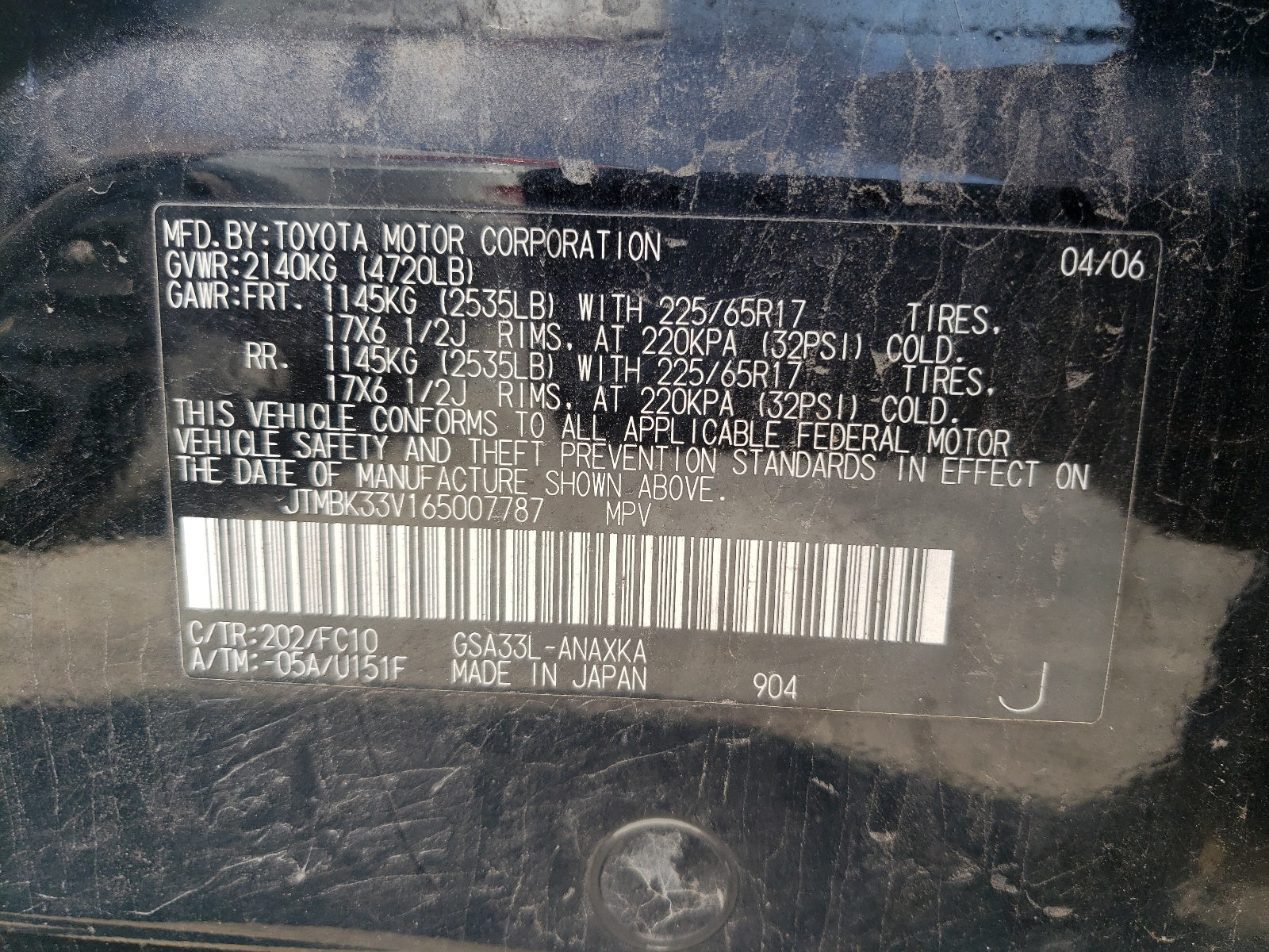 2006 TOYOTA RAV4 - JTMBK33V165007787 — photo 10