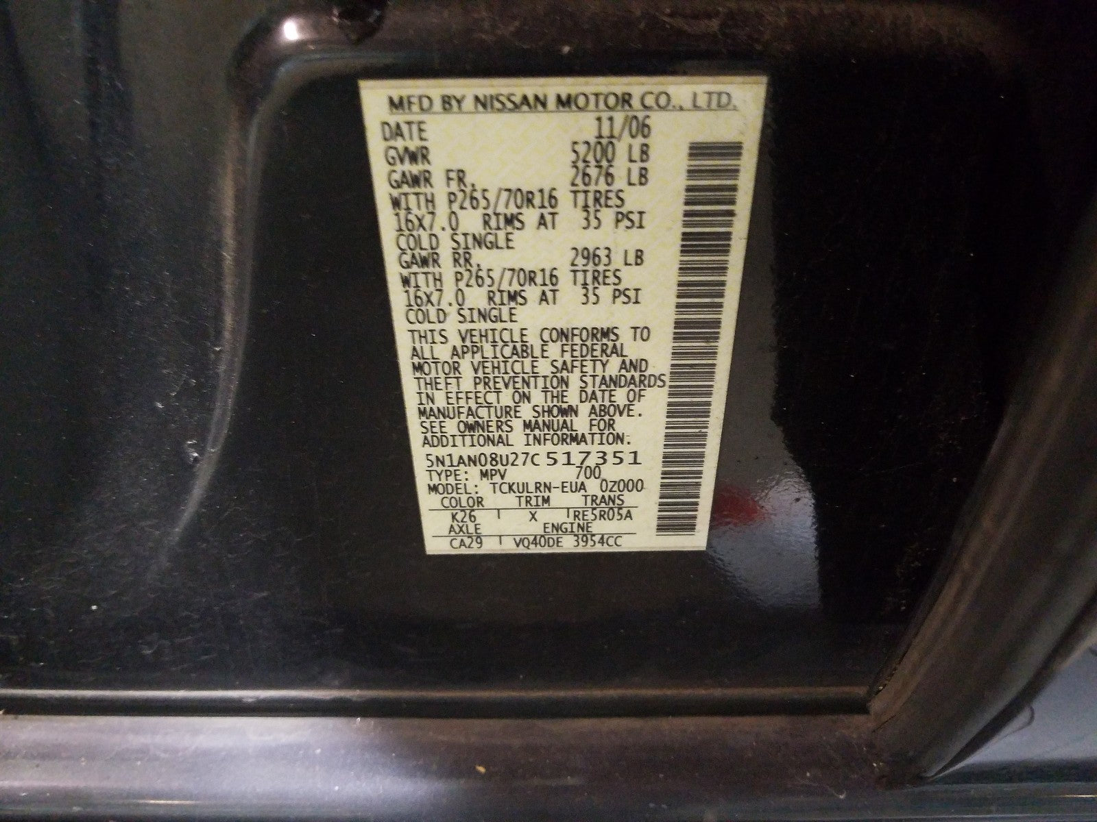 2007 NISSAN XTERRA - 5N1AN08U27C517351 — photo 10