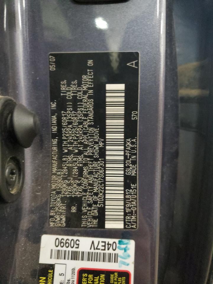 2007 TOYOTA SIENNA XLE - 5TDZK22C17S067301 — photo 13