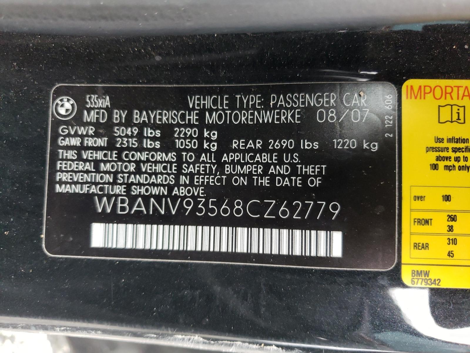 2008 BMW 535 XI - WBANV93568CZ62779 — photo 4