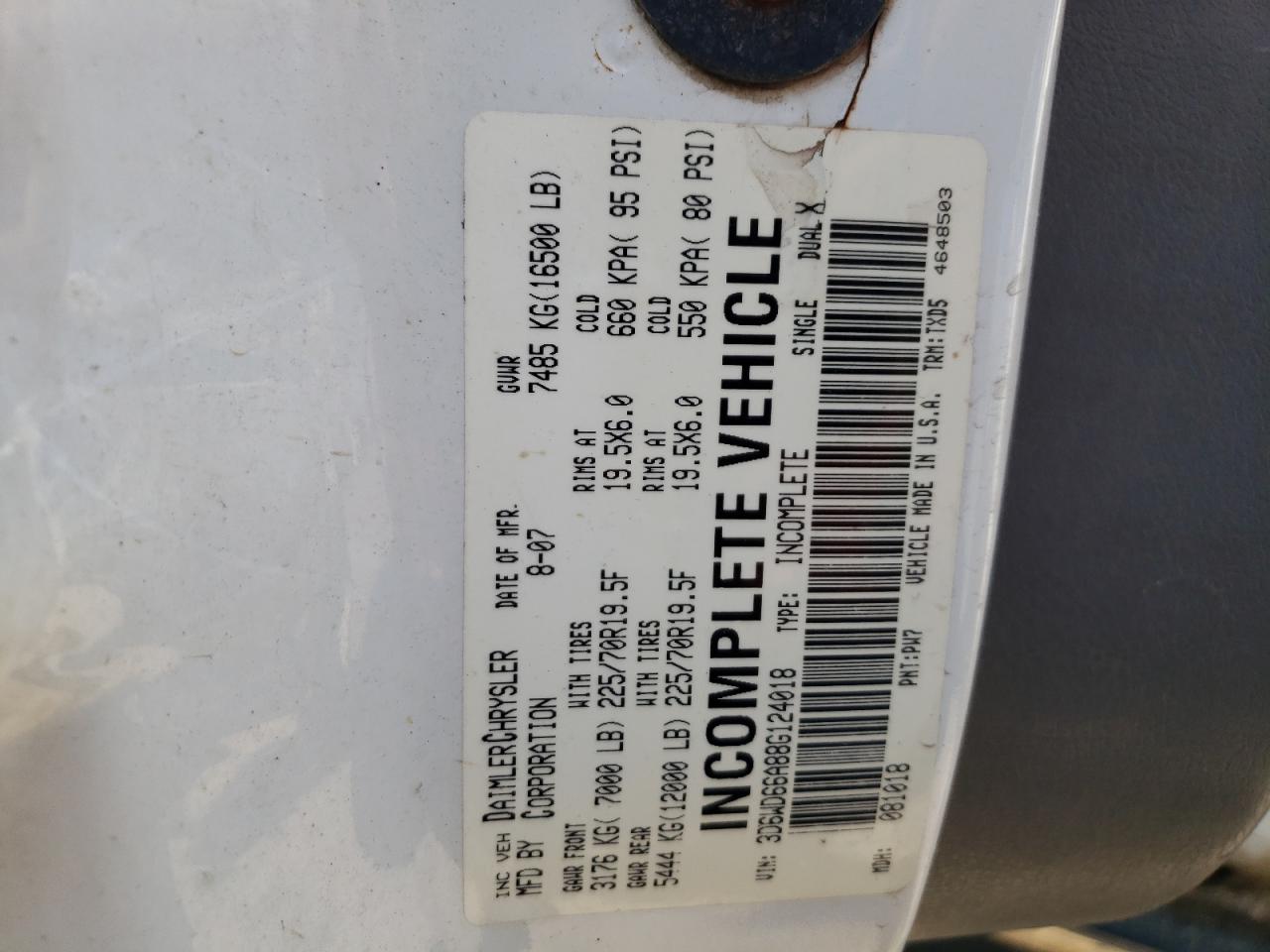 2008 DODGE RAM 4500 S - 3D6WD66A88G124018 — photo 8