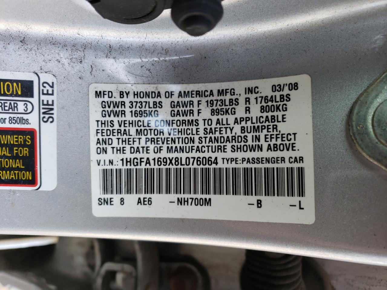 2008 HONDA CIVIC EXL - 1HGFA169X8L076064 — photo 13