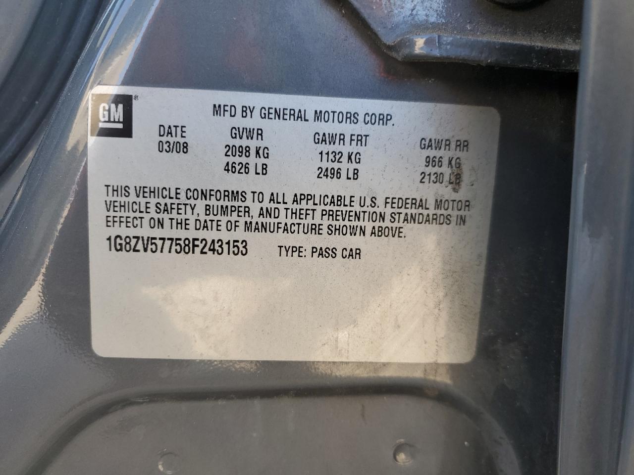 2008 SATURN AURA XR - 1G8ZV57758F243153 — photo 10