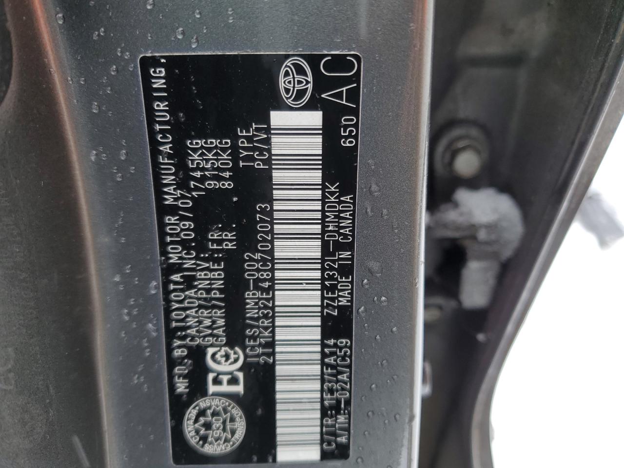 2008 TOYOTA COROLLA MA - 2T1KR32E48C702073 — photo 13