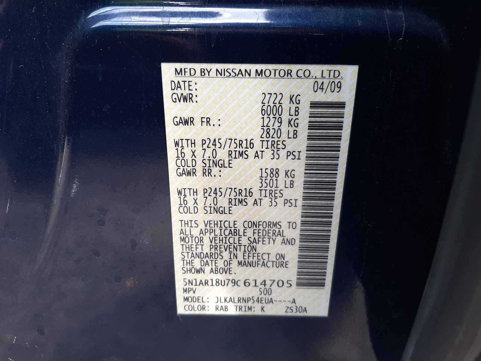 2009 NISSAN PATHFINDER - 5N1AR18U79C614705 — photo 10