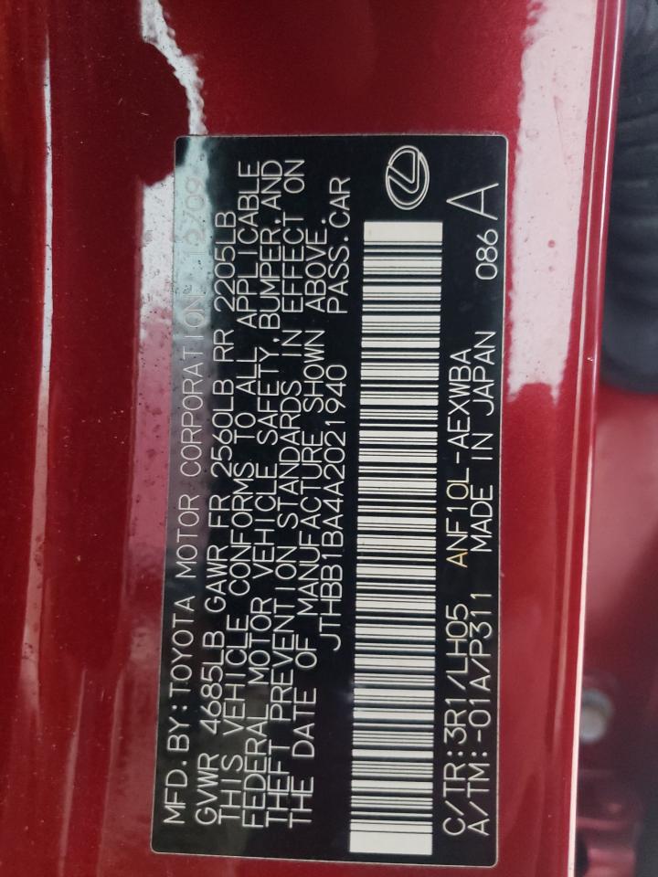 2010 LEXUS HS 250H - JTHBB1BA4A2021940 — photo 12