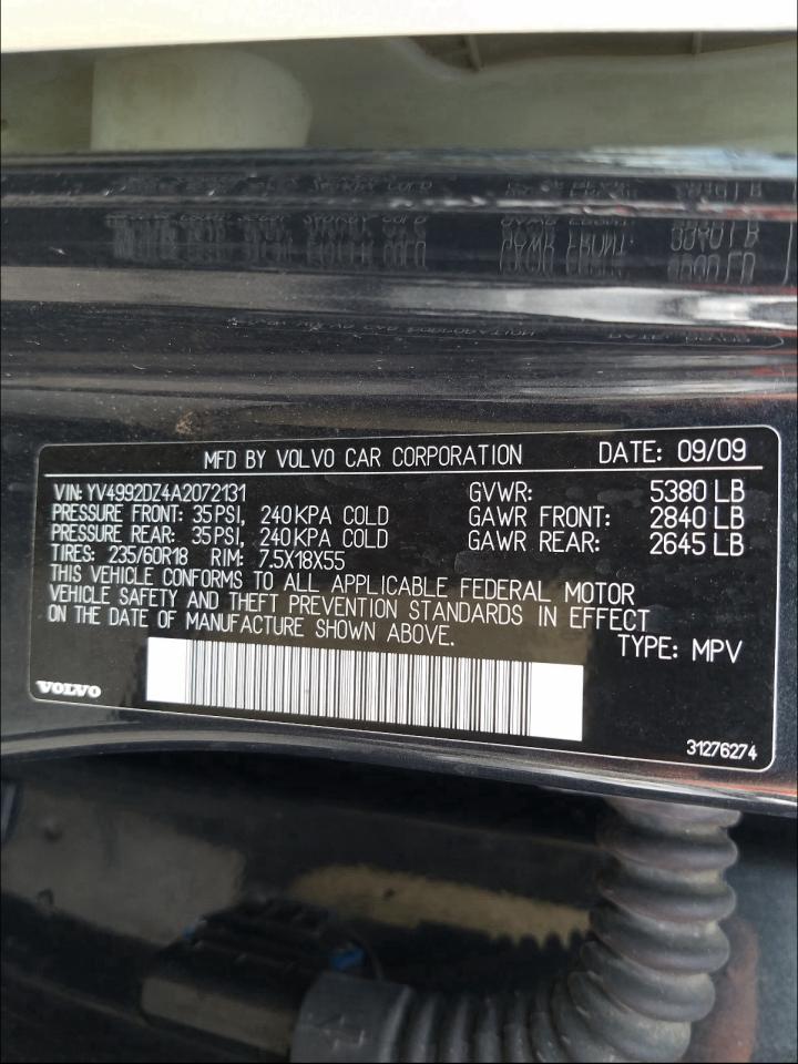 2010 VOLVO XC60 T6 - YV4992DZ4A2072131 — photo 10