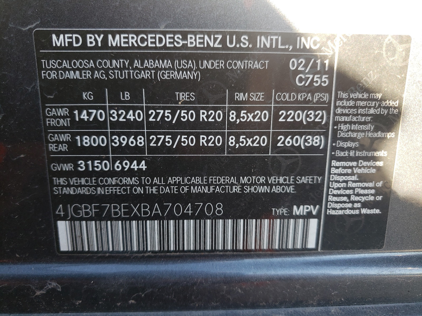 2011 MERCEDES-BENZ GL 450 4MA - 4JGBF7BEXBA704708 — photo 9