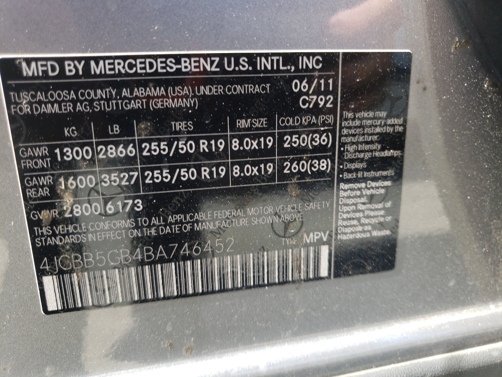 2011 MERCEDES-BENZ ML 350 - 4JGBB5GB4BA746452 — photo 10