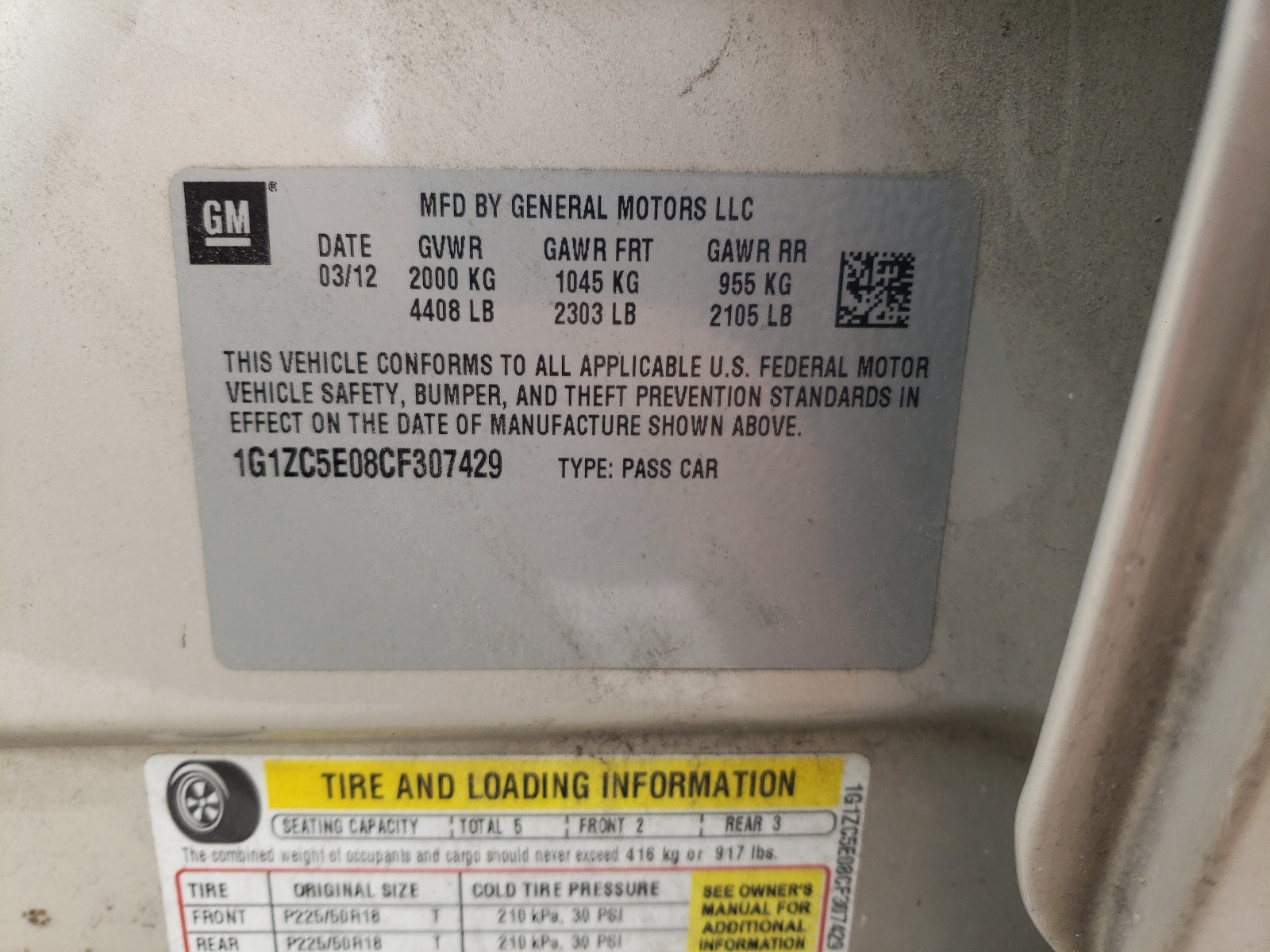 2012 CHEVROLET MALIBU 1LT - 1G1ZC5E08CF307429 — photo 10