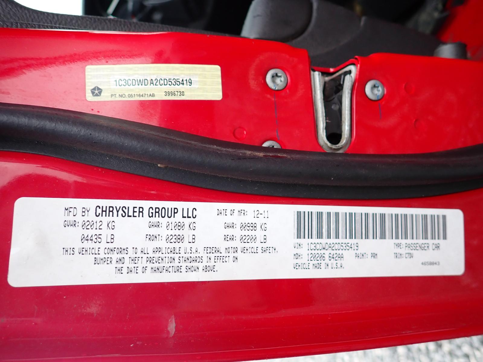 2012 DODGE CALIBER SX - 1C3CDWDA2CD535419 — photo 10