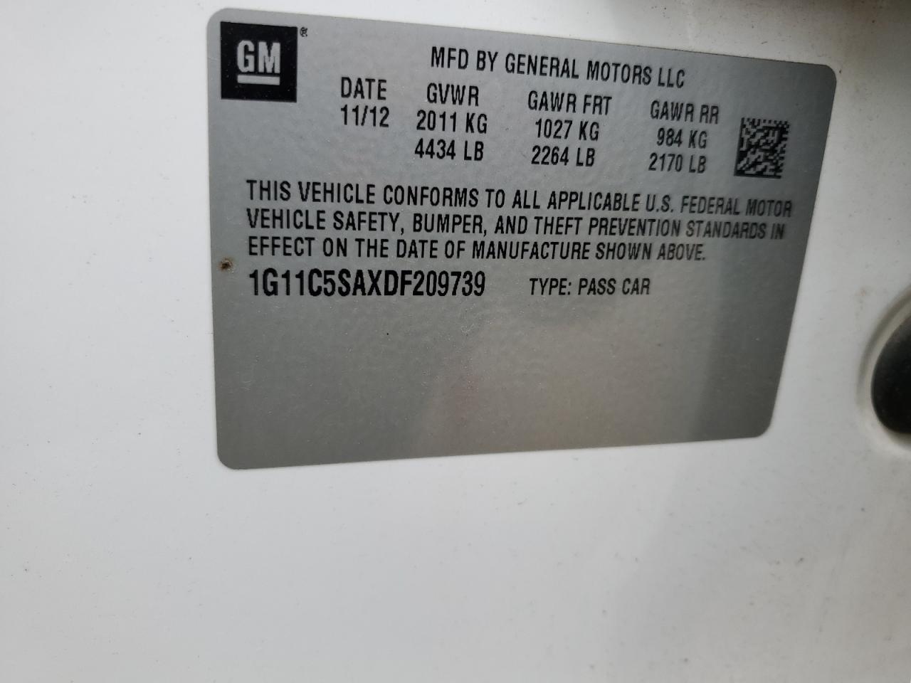2013 CHEVROLET MALIBU 1LT - 1G11C5SAXDF209739 — photo 12