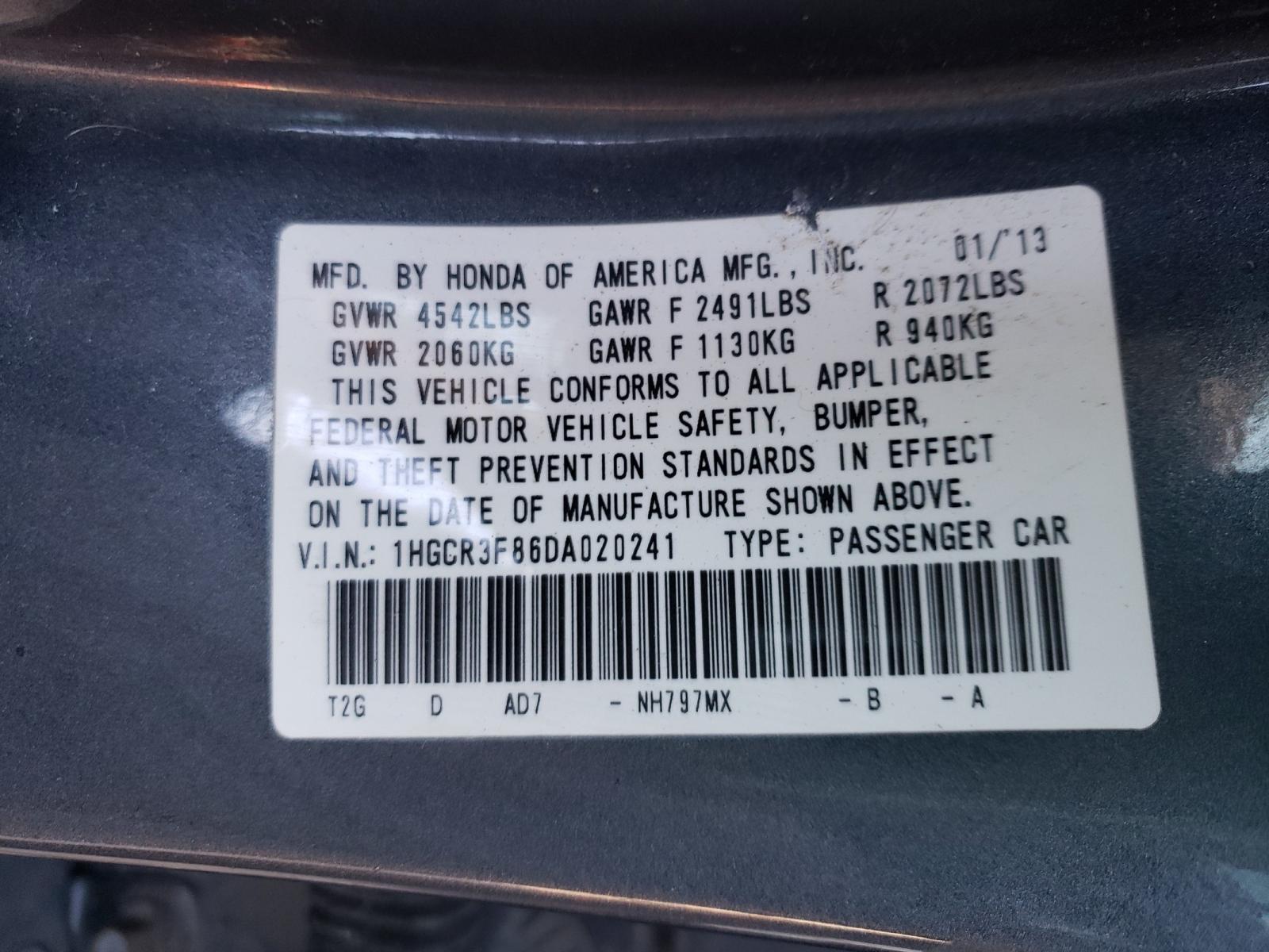 2013 HONDA ACCORD EXL - 1HGCR3F86DA020241 — photo 9
