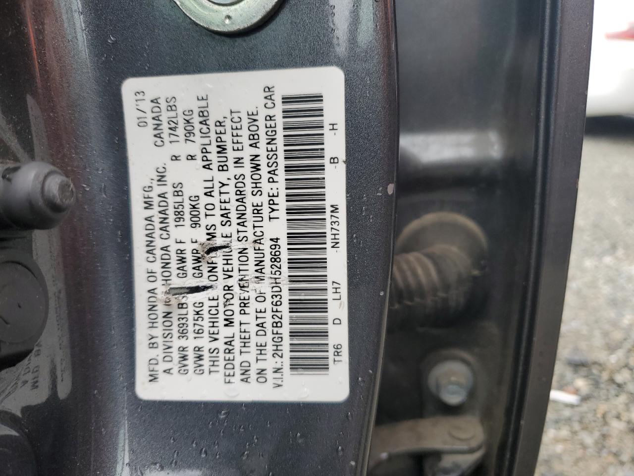 2013 HONDA CIVIC HF - 2HGFB2F63DH528694 — photo 12