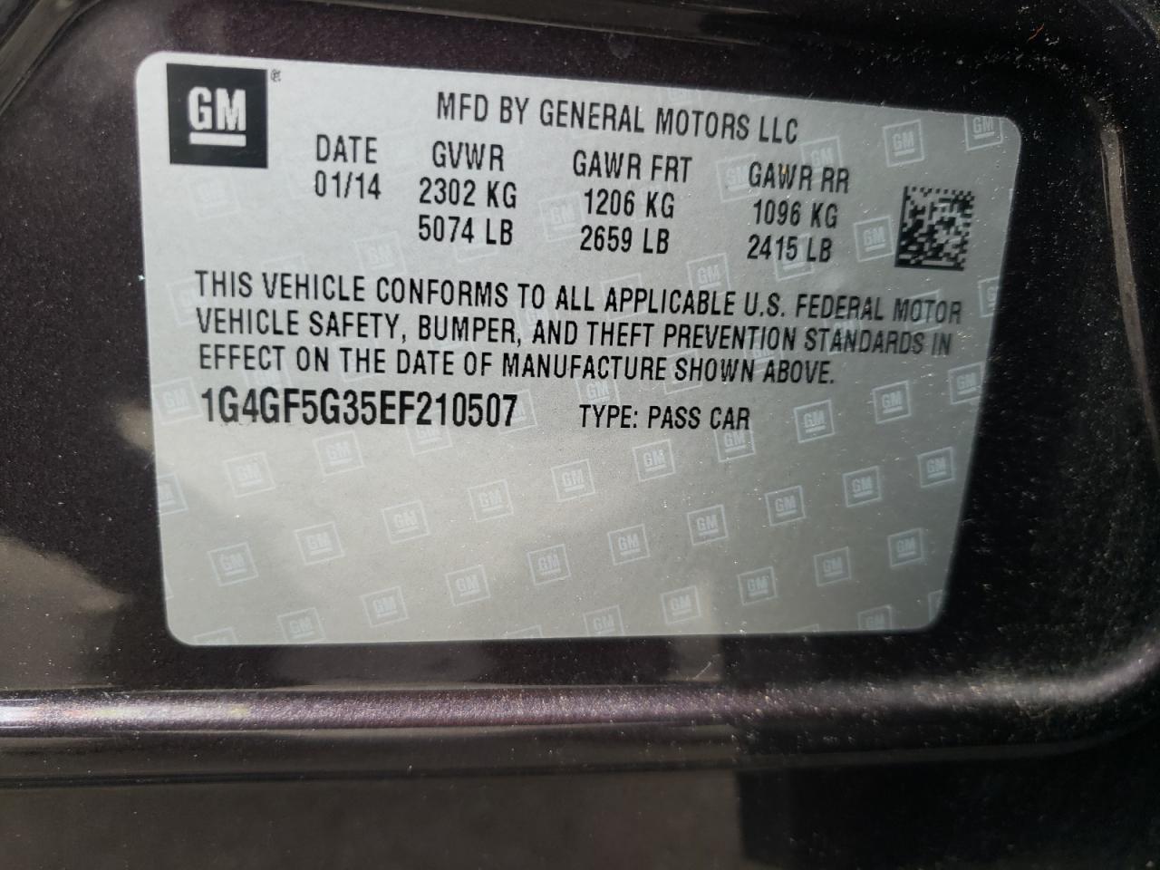 2014 BUICK LACROSSE T - 1G4GF5G35EF210507 — photo 10