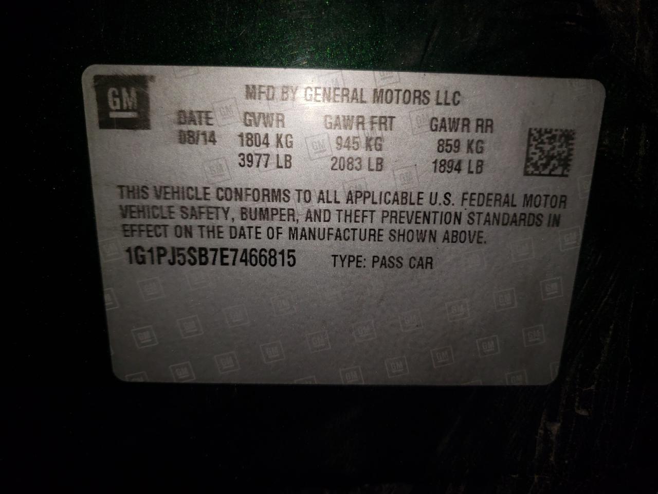2014 CHEVROLET CRUZE ECO - 1G1PJ5SB7E7466815 — photo 10