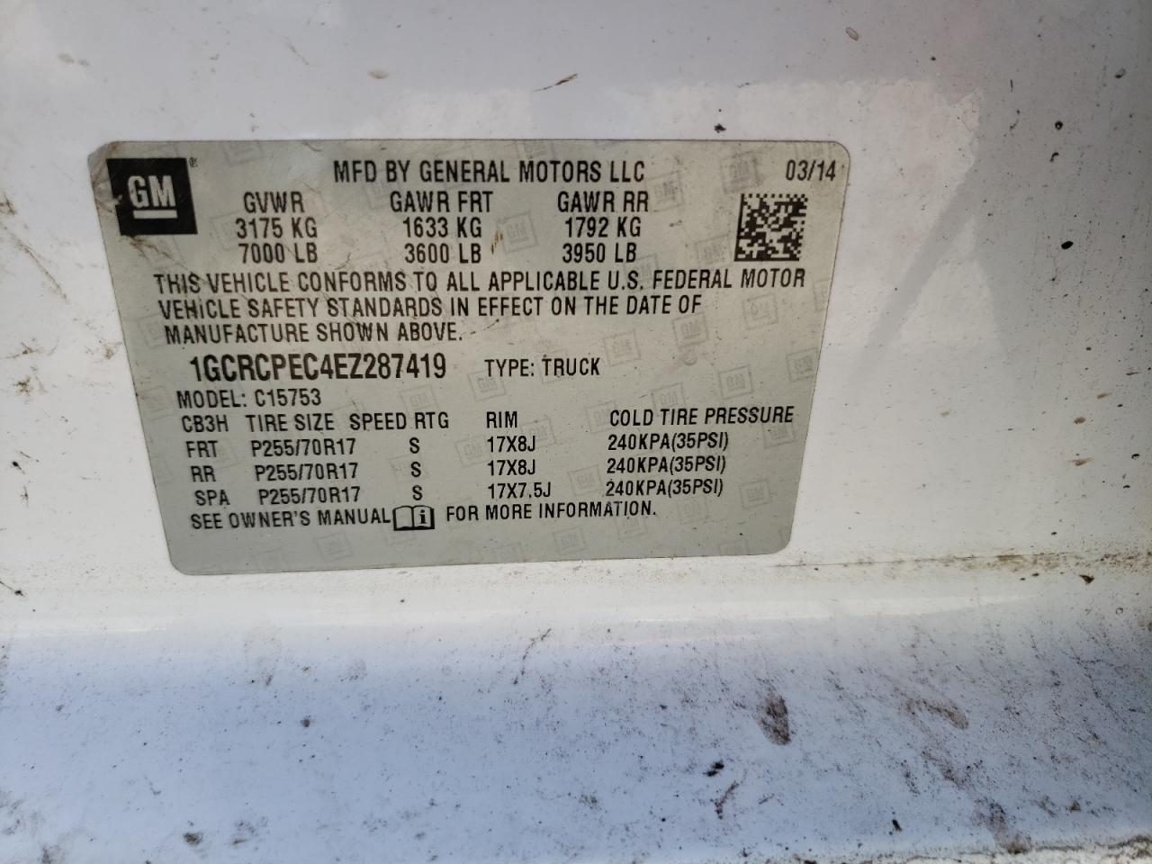 2014 CHEVROLET SILVERADO - 1GCRCPEC4EZ287419 — photo 13